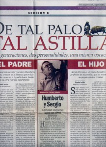 De Tal Palo, Tal Astilla: Humberto Peraza Ojeda (Padre) sobre Sergio Peraza Avila (Hijo) en la Prensa